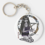 Gothic Girl With Pentacle Keychain