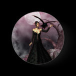 Gothic Girls Red Witch fantasy button
