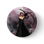 Gothic Girls Red Witch fantasy button