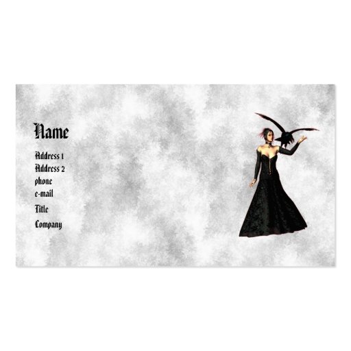 Gothic Girls : Red Witch Profile Card Business Cards (front side)