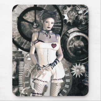 Gothic Girls Steampunk At Heart mousepad