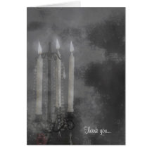 Gothic Glow Candle Light Roses Wedding set Greeting Cards