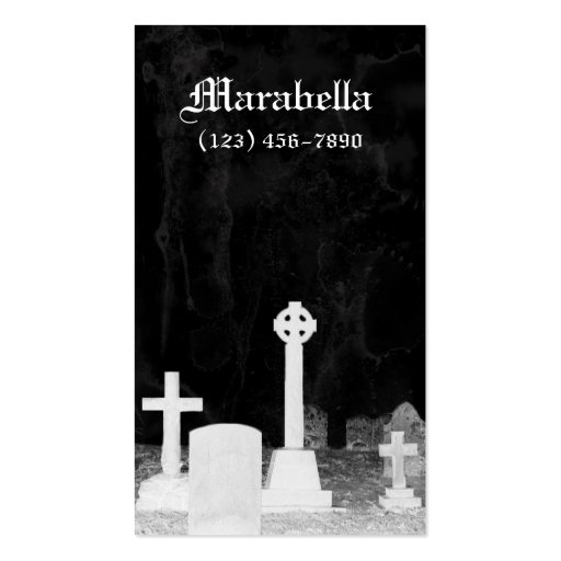 Gothic Graveyard Tombstones Business Card (front side)