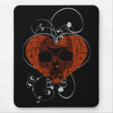 Gothic Grunge Broken Heart Skull mousepads