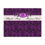 Gothic Grunge Fuchsia Birthday Party Reply RSVP postcards