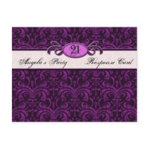 Gothic Grunge Fuchsia Birthday Party Reply RSVP Post Card