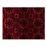Gothic grungy red and black mandala postcards