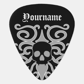 Gothic Halloween skull black and gray personalized Guitar Pick