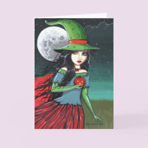 Gothic Halloween Witch Card by Molly Harrison