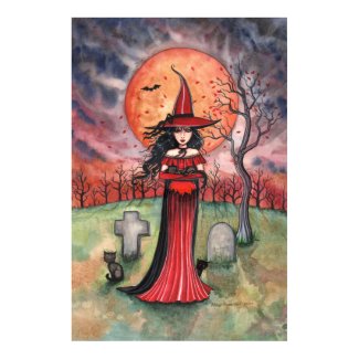 Gothic Halloween Witch Poster by Molly Harrison print
