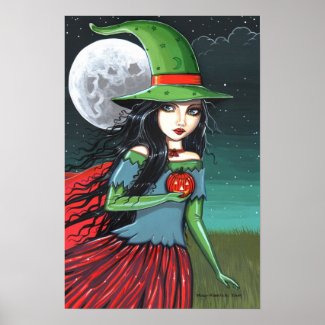 Gothic Halloween Witch Poster by Molly Harrison print