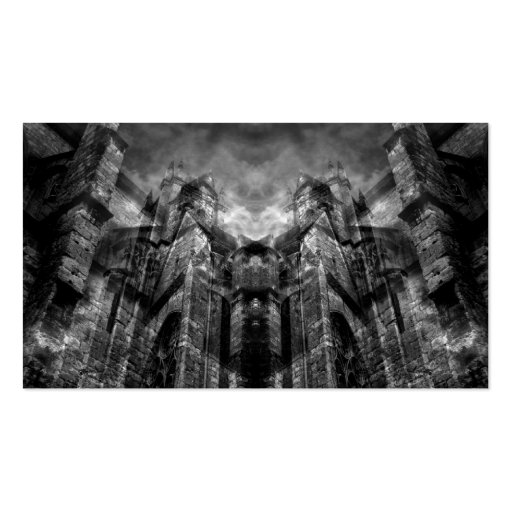 Gothic haunting cathedral illusion business card templates (back side)
