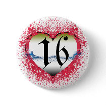 Gothic Heart 16th Pinback Button