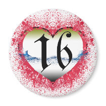 Gothic Heart 16th Fridge Magnets