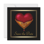 Gothic Heart Black Wedding Save The Date Custom Invite