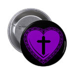 Gothic Heart & Cross (Black + Purple) buttons