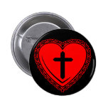 Gothic Heart & Cross (Black + Red) buttons
