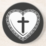 Gothic Heart + Cross Coasters (Black + White) coasters
