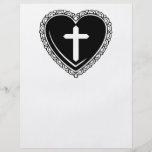 Gothic Heart & Cross Flyer (Black & White) flyers