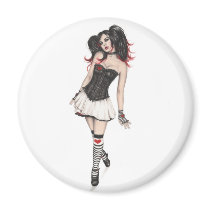 Gothic Heart Doll Magnet
