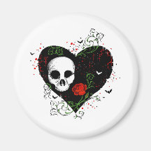 Gothic heart fridge magnets