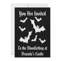 Gothic Horror Vampire Bats Custom Invitations