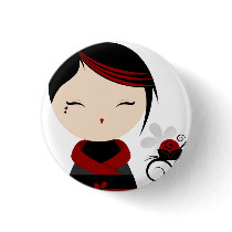 Gothic Kokeshi Close Up Pin buttons