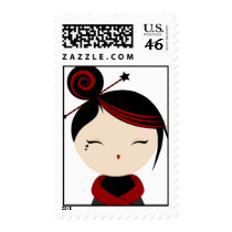 Gothic Kokeshi Close Up Postage postage