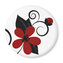 Gothic Kokeshi Flower Magnet magnets