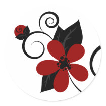 Gothic Kokeshi Flower Sticker stickers