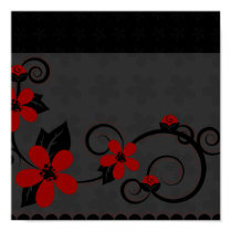 Gothic Kokeshi Kimono Design Poster posters