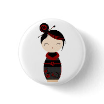 Gothic Kokeshi Pin buttons