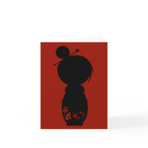 Gothic Kokeshi Silhouette Note Card