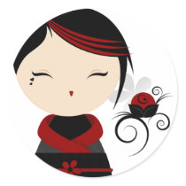 Gothic Kokeshi Sticker stickers