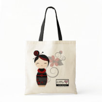 Gothic Kokeshi Tote bags