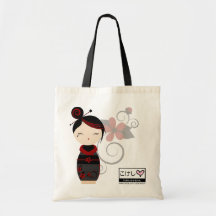 Gothic Kokeshi Tote Bag