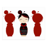 Gothic Kokeshi x4 postcards