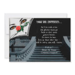 Gothic Lady Peeking Over Staircase Halloween Party Personalized Invites