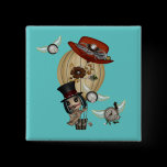gothic laveau hot air balloon steampunk art button