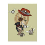 gothic laveau hot air balloon steampunk art postcard