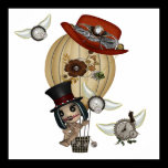 gothic laveau hot air balloon steampunk art poster