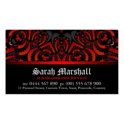 Gothic Leatheria Red+Black w/ Logo Business Card