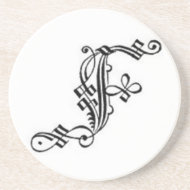 Gothic Letter F Coaster coaster