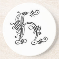 Gothic Letter H Coaster coaster