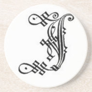 Gothic Letter I or J Coaster coaster