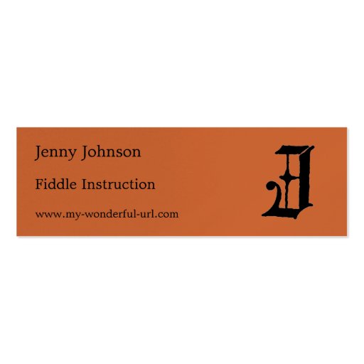 Gothic Letter "J" Classic English Initial Business Card Template (front side)