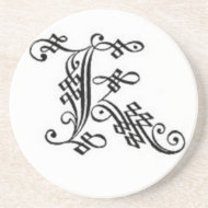 Gothic Letter K Coaster coaster