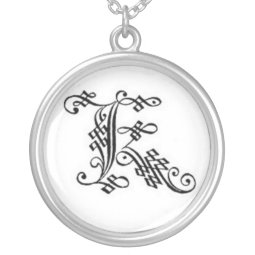 Gothic Letter K Necklace necklace