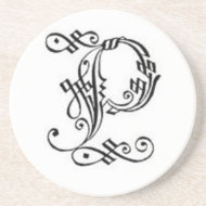 Gothic Letter P Coaster coaster