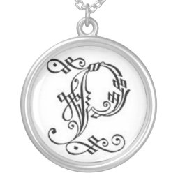 Gothic Letter P Necklace necklace